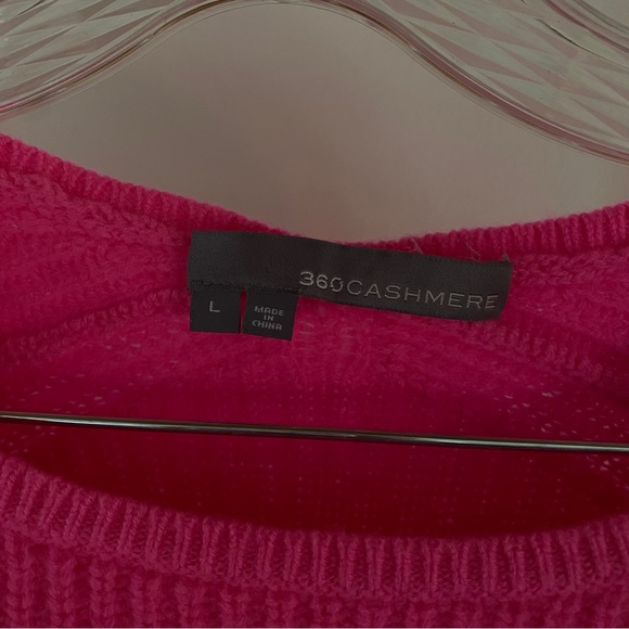 360 CASHMERE hot pink cropped knit sweater - Picture 4 of 6